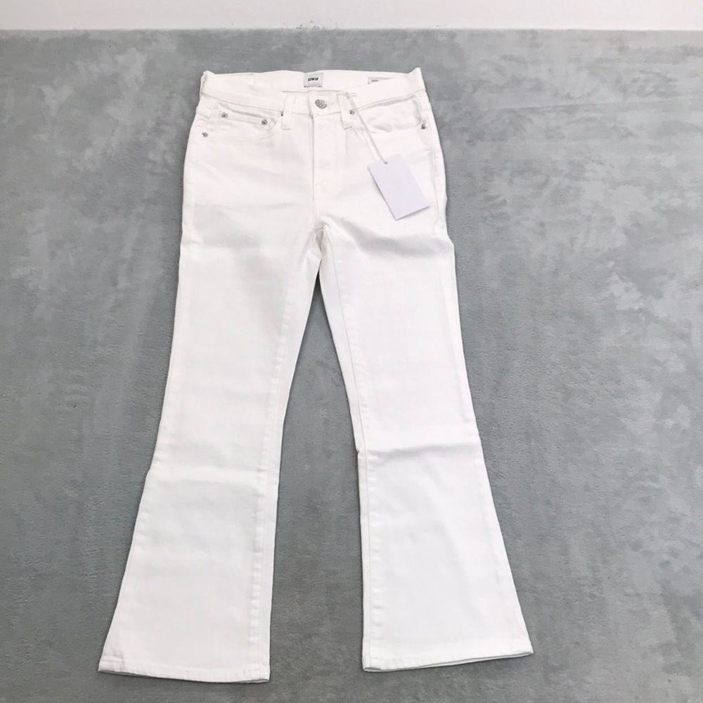Edwin Cassia Mini Boot White Jeans Size 24 New